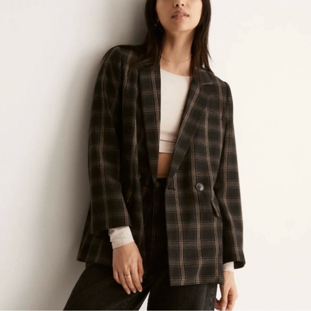 Madewell Caldwell Double Breasted Plaid Blazer Seaton Size S